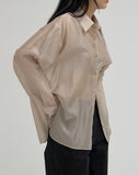 Tencel See-Through Loose Fit Blouse