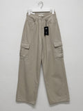 Cargo Cotton Wide Denim Pants