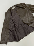 Hunt No Collar Loose Fit Leather Jacket