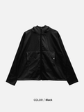 Slit CP color matching hood zip-up