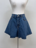 Culotte Wide Denim Shorts