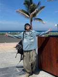 Snap Button Denim Shirt Jacket