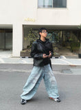 Tenor camo balloon denim pants