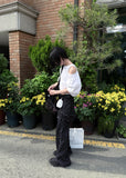 FRINGE DENIM SKIRT PANTS