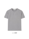 No Air Muscle Fit Henley Neck Short Sleeve T-shirt