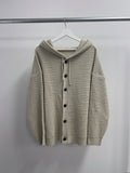 Button Hood Over Cardigan