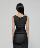 Draped Mesh Layered Sleeveless