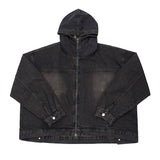 Older High Neck Hood Denim Jacket