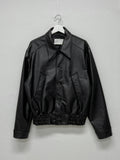 Big Collar Over Fit Leather Blouson
