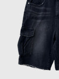 Undercutting Cargo Black Half Denim