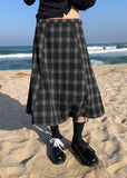 A BLACK CHECK SKIRT