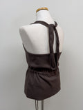 Button Halter Knit Bustier