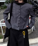 COLLARLESS CURVE JACKET