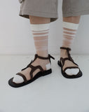 T dark strap sandals