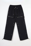 rivet zipper pants