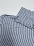 Clip Stripe Mock Neck T-Shirt