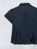 Harbor Unbalanced Short Sleeve Blouse