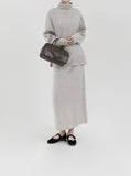 [Premium] Fair Turtleneck Whole Garment Wool Set-up Skirt