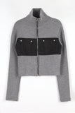 Cotton twill color matching zip-up
