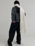 Cable wool two-way zip-up cardigan