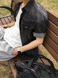 Leaf Snap Short Sleeve Denim Shirt