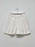 Bed pintuck cotton short pants
