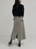 Pie pintuck banding long skirt