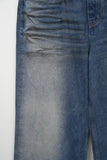 Leg Embo Dirty Washed Denim