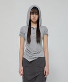Asymmetrical Draped Hoodie (FL-127)