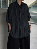 Two Pocket Small Line Boxy Half Shirt