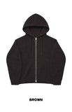Meliou Crop Knit Hood Zip-Up