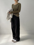 Color Matching Warmer Knit T-shirt