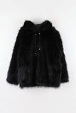 Padding reversible) hood fur jacket