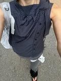 CHECK SLEEVELESS SHIRT