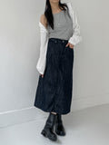 Selvedge H-line Banding Long Skirt
