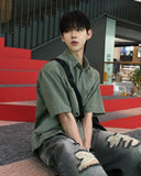Sus patch work half shirt