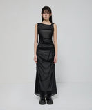 Draped Mesh Layered Sleeveless