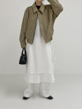Reverse Pintuck Cotton Wide Pants