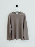 Texture See-through Knit Long-Sleeved T-Shirt