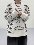 Cloud brush graphic knit
