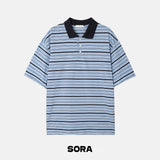Kitchi Stripe Collar Short Sleeve T-shirt
