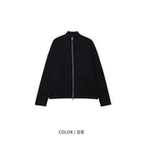 SS Draw High Neck Ribbed Zip-up