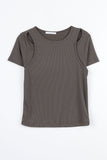 Layered short sleeve T-shirt