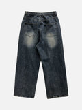 Crow crack curved denim pants