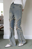 Corset tassel bootcut denim