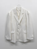 [summer] Rib pin tuck linen overfit jacket