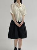 Pocket See-Through Crop Blouse