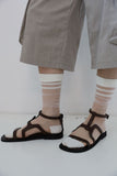 T dark strap sandals