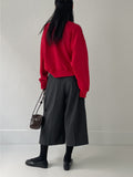 Stripe Non-Obi Bermuda Slacks
