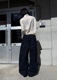 SOLID TWILL WIDE PANTS